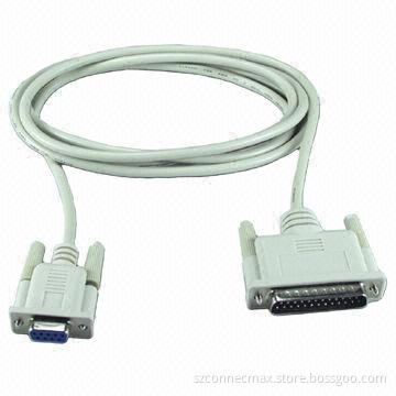 Splitter Cable with RS-232 SUB-D 9 Female, DB-25 Male Connecters